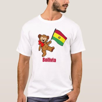 Bolivia Teddy Bear Dark T-shirt by nitsupak at Zazzle