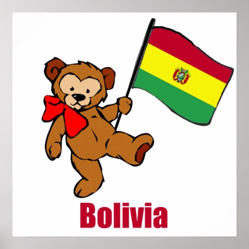 Bolivia Teddy Bear Poster