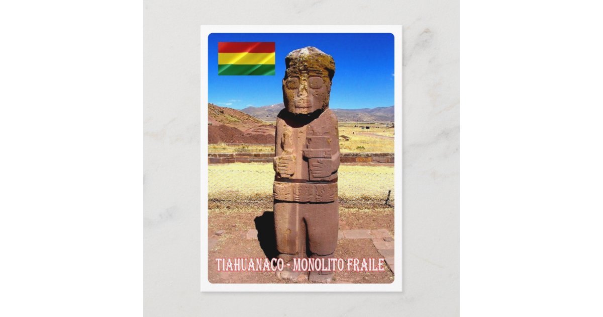 Bolivia Tiahuanaco Monolito Fraile Postcard Zazzle
