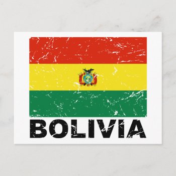 Bolivia Vintage Flag Postcard by allworldtees at Zazzle