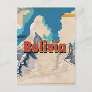 Bolivia Vintage Travel Poster Postcard