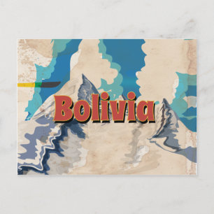 Bolivia Vintage Travel Poster Postcard