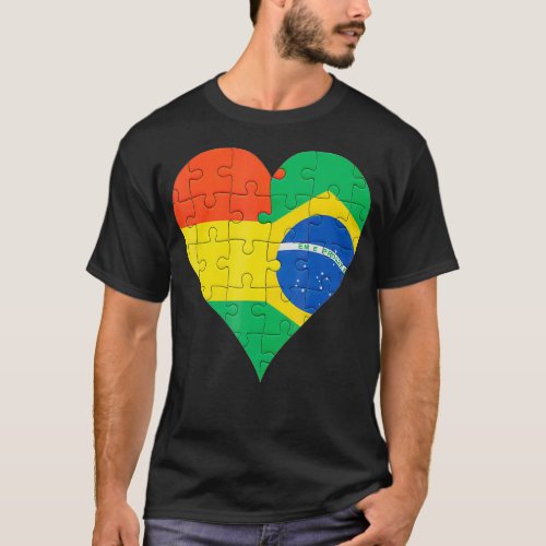 Bolivian Brazilian Flag autism day  T_Shirt