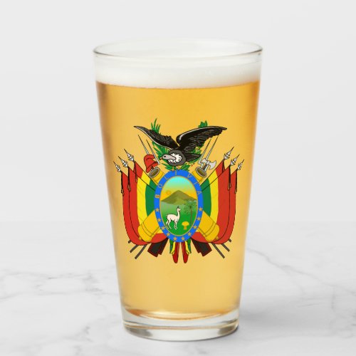 Bolivian coat of arms glass