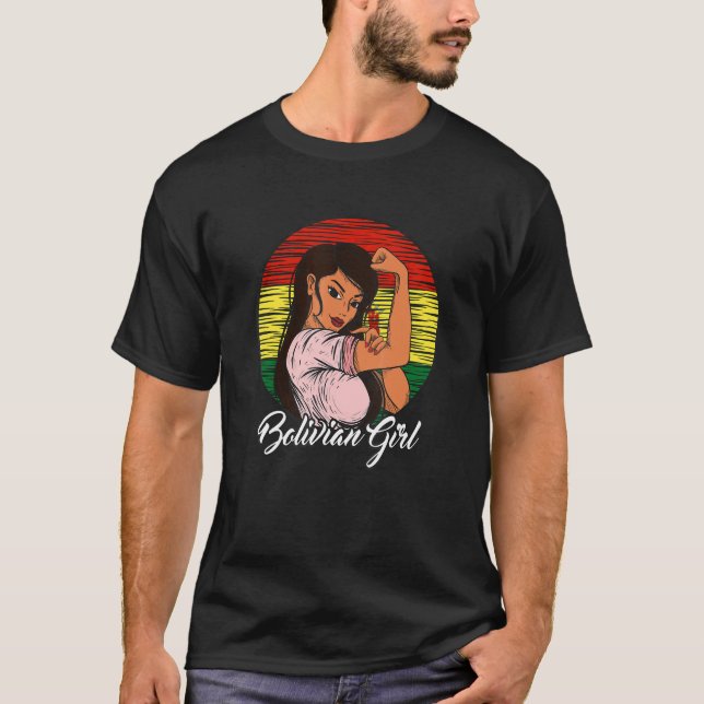 Bolivian Flag Bolivia Bolivian Girl T-Shirt (Front)