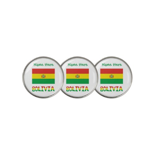 Bolivian Flag Bolivia Green Personalization  Golf Ball Marker
