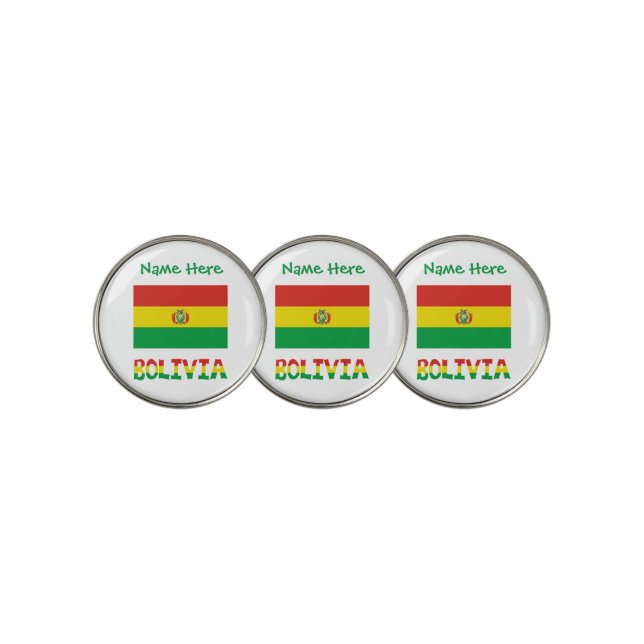 Bolivian Flag Bolivia Green Personalization  Golf Ball Marker (3 Up)