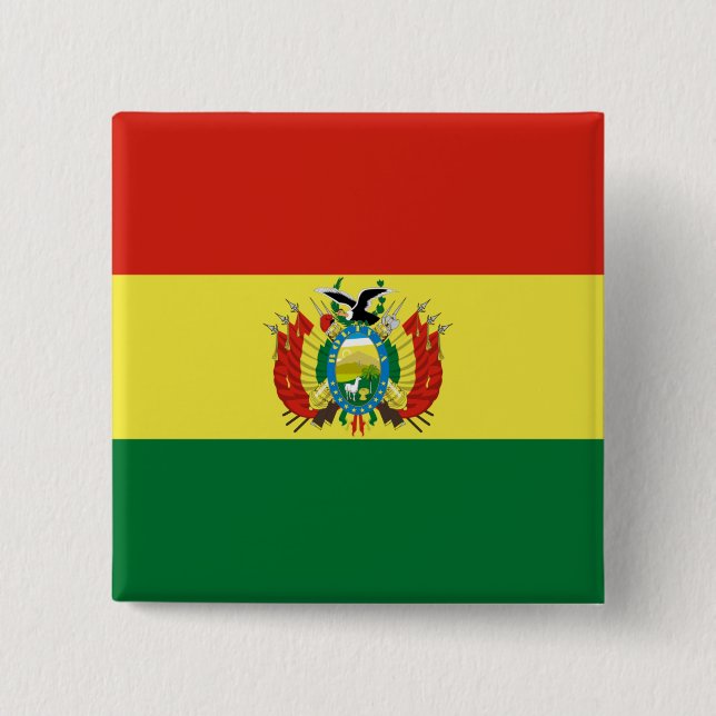 Bolivian Flag Button (Front)