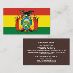 Bolivian Flag & Coat of Arms, Flag of Bolivia Business Card