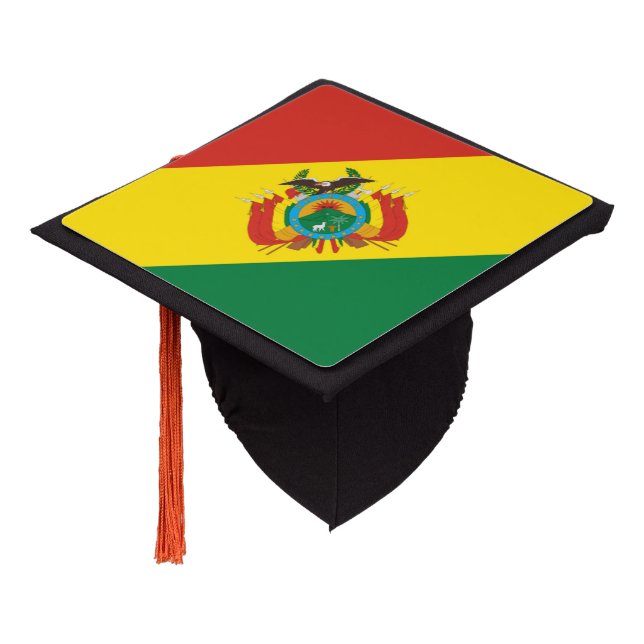 Bolivian flag graduation cap topper (Angled)