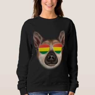 Bolivian Flag Norwegian Buhund Dog Bolivia Pocket Sweatshirt