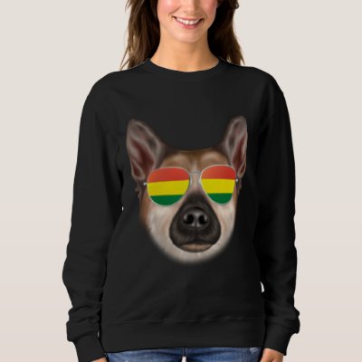 Bolivian Flag Norwegian Buhund Dog Bolivia Pocket Sweatshirt