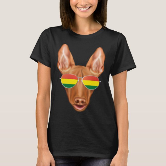 Bolivian Flag Pharaoh Hound Dog Bolivia Pocket T-Shirt (Front)
