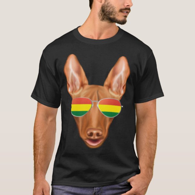 Bolivian Flag Pharaoh Hound Dog Bolivia Pocket T-Shirt (Front)