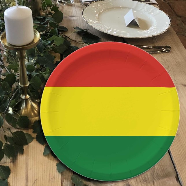 Bolivian Flag plates, party, sports, Bolivia Paper Plates (Creator Uploaded)
