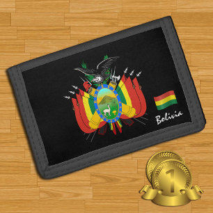 Bolivian flag wallet, emblem, Bolivia fashion Trifold Wallet