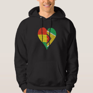 Bolivian Guyanese Flag Heart Hoodie
