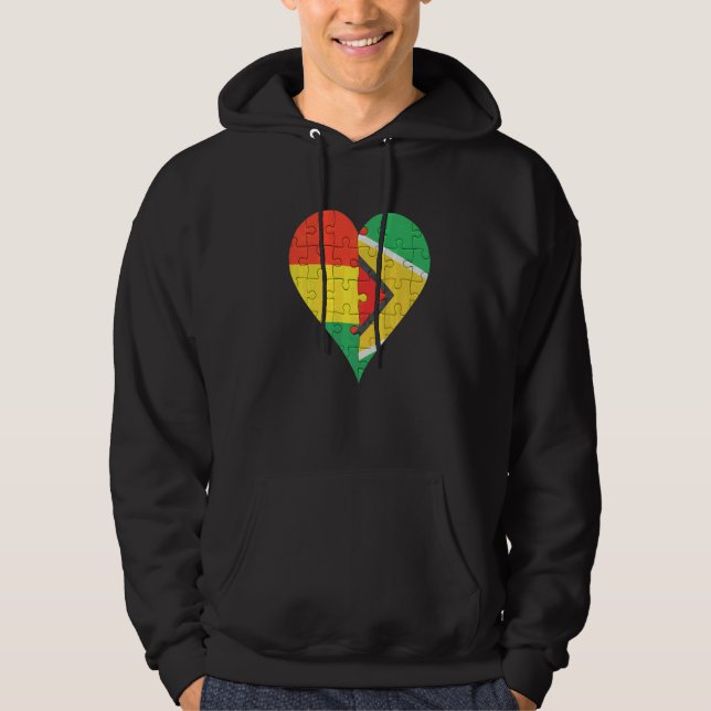 Bolivian Guyanese Flag Heart Hoodie (Front)