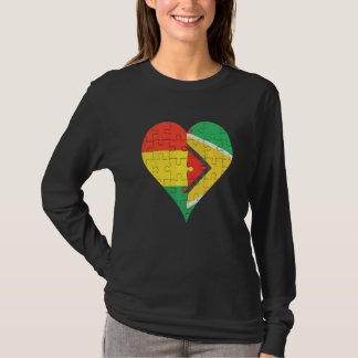 Bolivian Guyanese Flag Heart T-Shirt