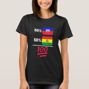 Bolivian Plus Haitian Mix Flag Heritage T-Shirt
