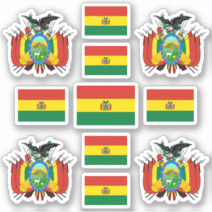 Bolivian state symbols / coat of arms and flag sticker