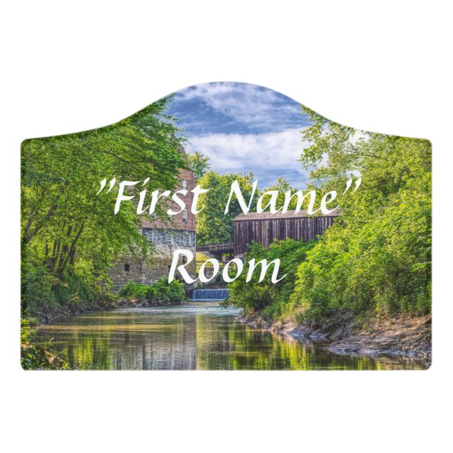 Bollinger Mill And Burfordville Covered Bridge Door Sign (Small Crest Front)