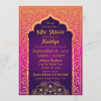 Bollywood Arabian Nights Baby Shower Invitation by NouDesigns at Zazzle