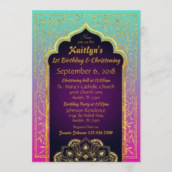 Bollywood Arabian Nights Birthday Christening Invitation by NouDesigns at Zazzle