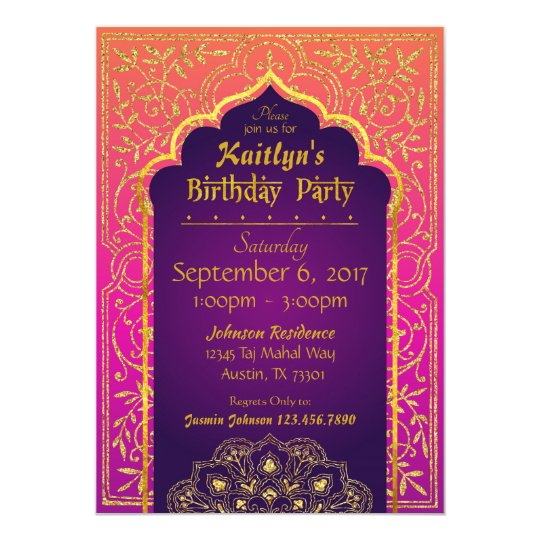 bollywood arabian nights birthday invitation card zazzle com bollywood invitation template