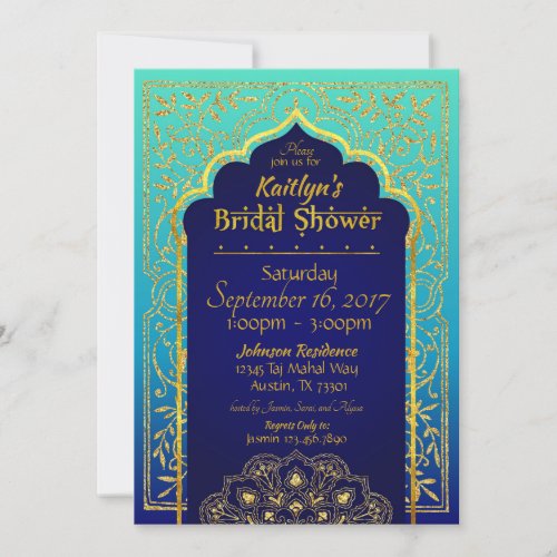 Bollywood Arabian Nights Bridal Shower Invitation