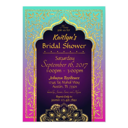 Bollywood Arabian Nights Bridal Shower Invitation Zazzle Com