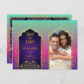 Bollywood Arabian Nights Save the Date Announcement Postcard (Front/Back)