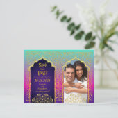 Bollywood Arabian Nights Save the Date Announcement Postcard (Standing Front)
