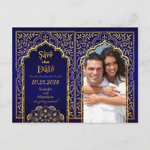 Bollywood Arabian Nights Save the Date Announcement Postcard
