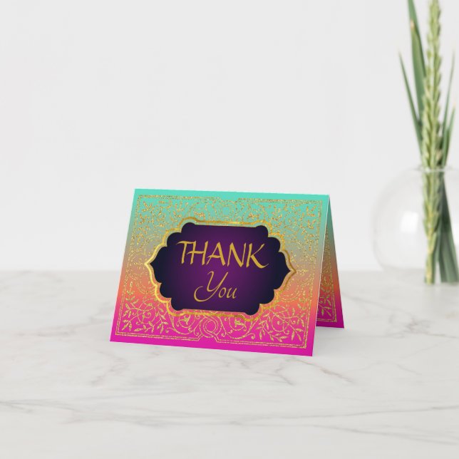 Bollywood Arabian Nights Thank You Note Card (Front)