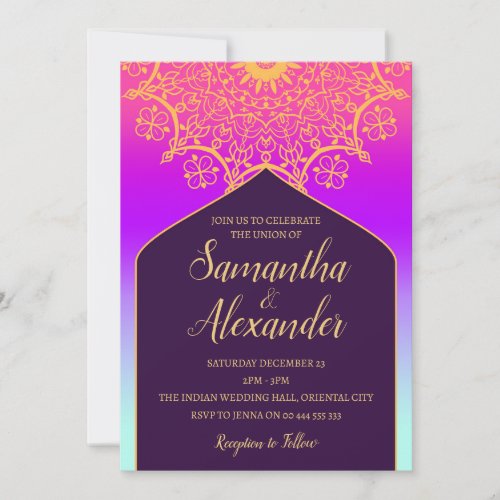 Bollywood Arabian Nights Wedding  Invitation