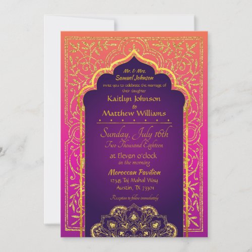 Bollywood Arabian Nights Wedding Invitation