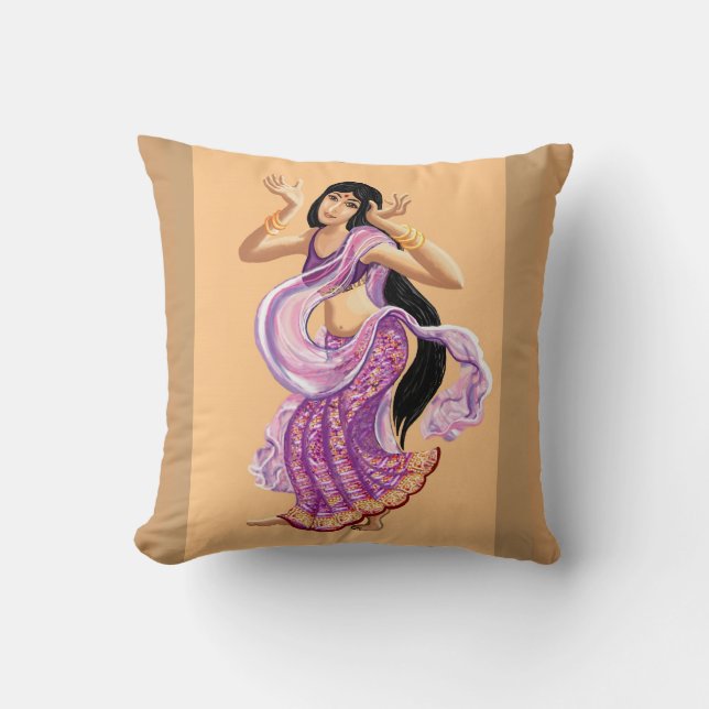 Bollywood Indian dancer Throw Pillow (Front)