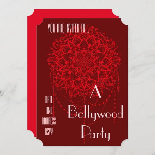 Bollywood Indian dress up party Invitation
