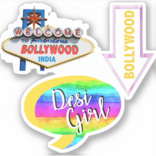 Bollywood Indian Film Colorful Fun Desi Girl Sticker