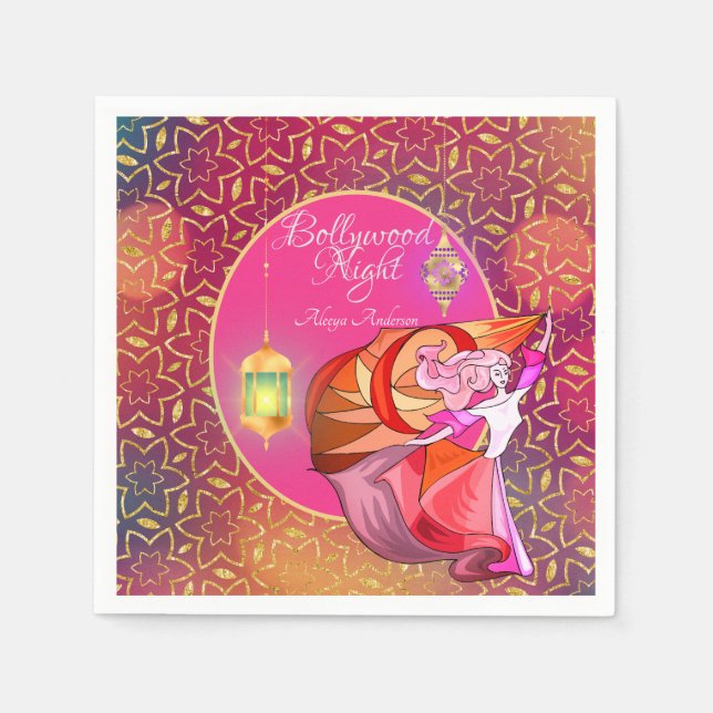 Bollywood Night Party Napkins - Personalized (Front)