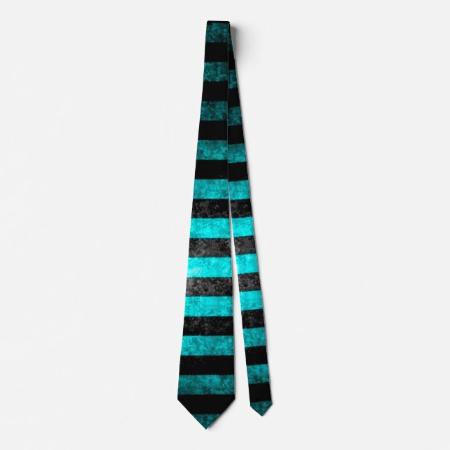BOLO Blue Steampunk Grunge Stripes Satin Tie (Front)