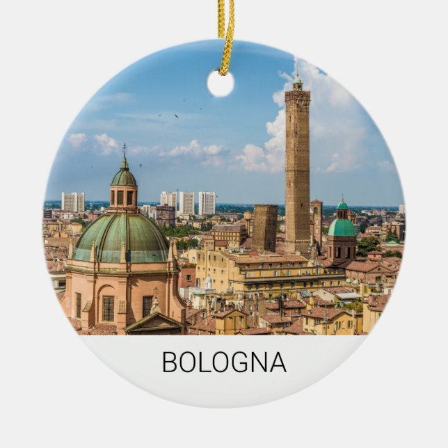 Bologna Emilia-Romagna Italy Panorama Souvenir Ceramic Ornament (Front)