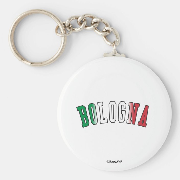 Bologna in Italy National Flag Colors Keychain