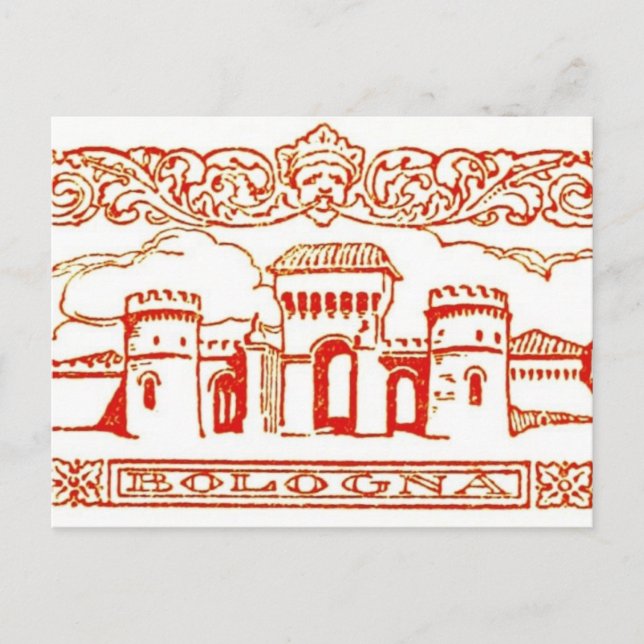 Bologna Italy antique vintage art woodcarving seal Postcard (Front)