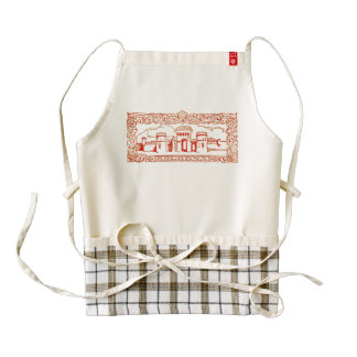 Bologna Italy antique vintage art woodcarving seal Zazzle HEART Apron