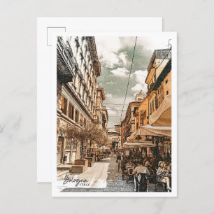 Bologna Italy Beautiful Oil Paint Landscape Postcard