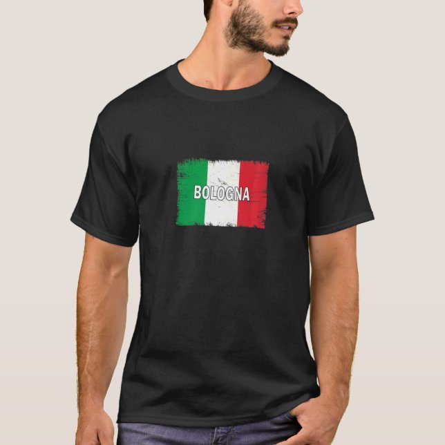 Bologna  Italy  City With Italian Flag T-Shirt (Front)