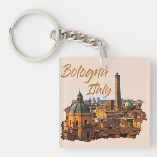 Bologna Italy Historical Center Keychain