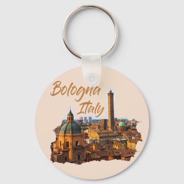 Bologna Italy: Historical Center Keychain (Front)